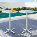 Gardeon Outdoor Bar Table Set 2 Aluminium Round 70/110cm