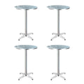 Gardeon Outdoor Bar Table Set 4 Aluminium Round 70/110cm