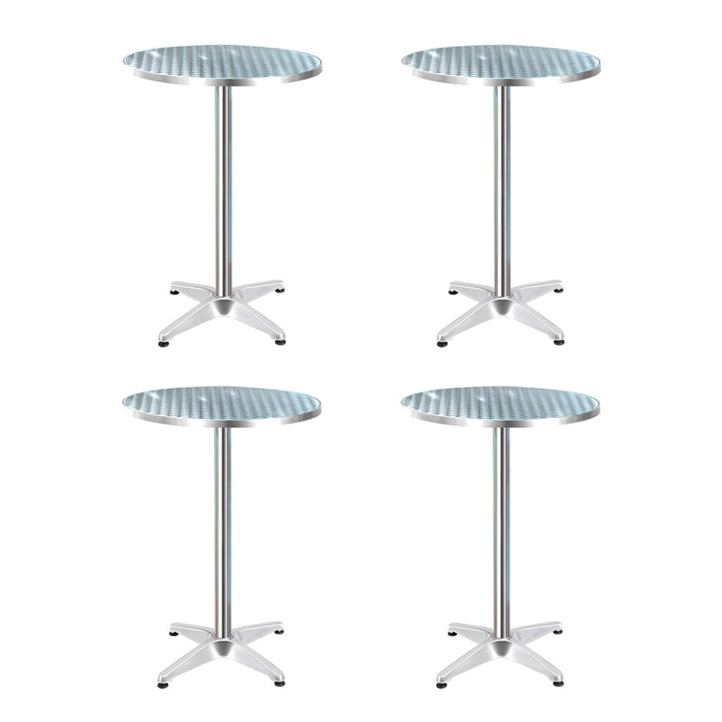 Gardeon Outdoor Bar Table Set 4 Aluminium Round 70/110cm