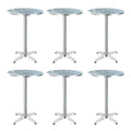 Gardeon Outdoor Bar Table 70/110CM Aluminium Round Set 6
