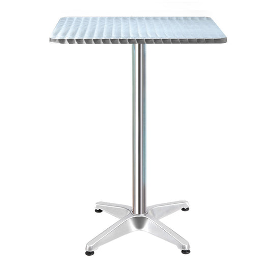 Gardeon Outdoor Bar Table Adjustable Aluminium Square 70-110cm