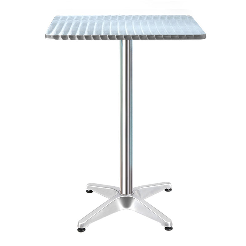 Gardeon Outdoor Bar Table Adjustable Aluminium Square 70-110cm