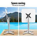 Gardeon Outdoor Bar Table Adjustable Aluminium Square 70-110cm