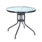 Gardeon Outdoor Bar Table Glass Top Steel Frame Parasol Hole