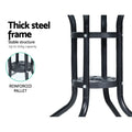 Gardeon Outdoor Bar Table Glass Top Steel Frame Parasol Hole
