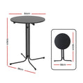 Gardeon Outdoor Bar Table Round Folding 109cm Patio Furniture Black