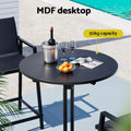 Gardeon Outdoor Bar Table Round Folding 109cm Patio Furniture Black