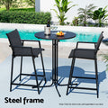 Gardeon Outdoor Bar Table Round Folding 109cm Patio Furniture Black