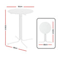 Gardeon Round Folding Outdoor Bar Table 109cm White Patio Furniture