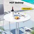 Gardeon Round Folding Outdoor Bar Table 109cm White Patio Furniture