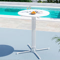 Gardeon Round Folding Outdoor Bar Table 109cm White Patio Furniture