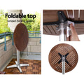 Gardeon Outdoor Bar Table Round Wooden Cafe Aluminium 80cm