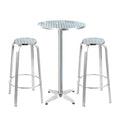 Gardeon 3 Piece Outdoor Bar Set Bistro Table Stools Round Cafe