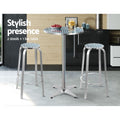 Gardeon 3 Piece Outdoor Bar Set Bistro Table Stools Round Cafe