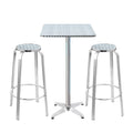 Gardeon Outdoor Bar Set 3pc Bistro Table Stools Adjustable Square