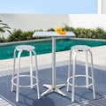 Gardeon Outdoor Bar Set 3pc Bistro Table Stools Adjustable Square