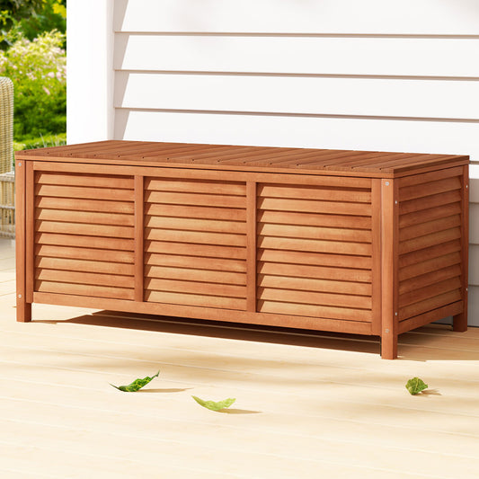 Gardeon 210L Outdoor Storage Bench Box Wooden Garden Patio Chair