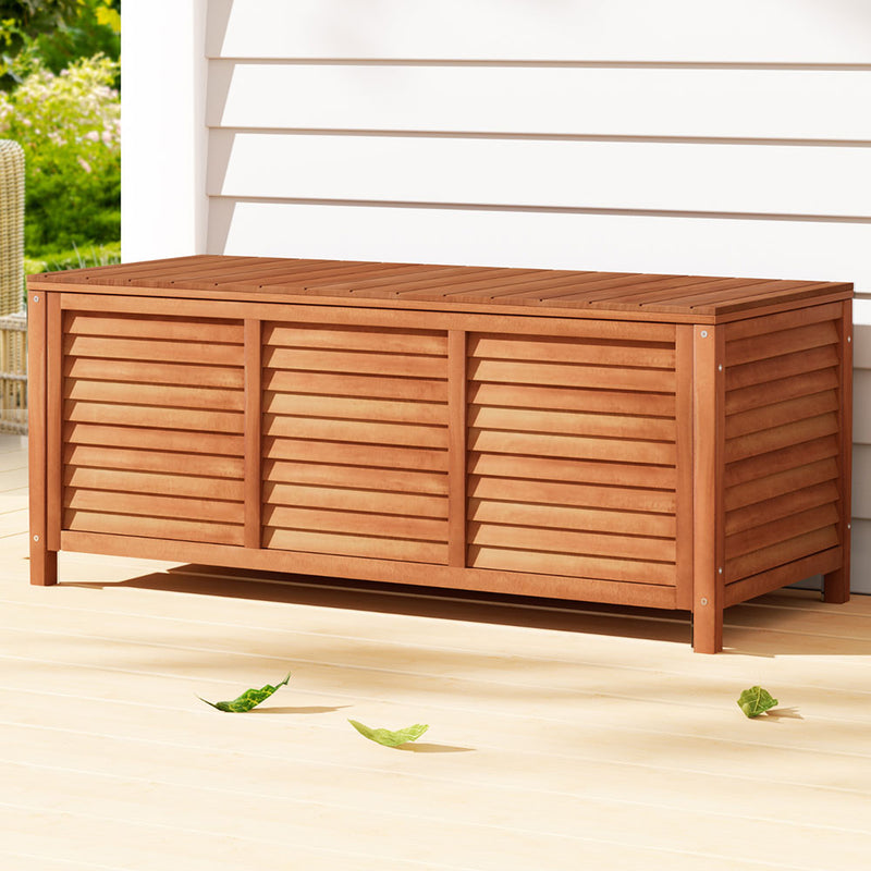 Gardeon 210L Outdoor Storage Bench Box Wooden Garden Patio Chair