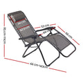 Gardeon Zero Gravity Chair 2PC Folding Recliner Outdoor Beige