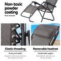 Gardeon Zero Gravity Chair 2PC Folding Recliner Outdoor Beige
