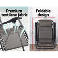 Gardeon Zero Gravity Chair 2PC Folding Recliner Outdoor Beige