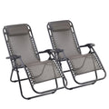 Gardeon Zero Gravity Chair 2PC Folding Recliner Outdoor Beige
