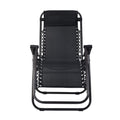 Gardeon Zero Gravity Chair Folding Recliner Black Outdoor Sun Lounge