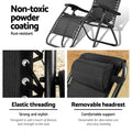 Gardeon Zero Gravity Chair Folding Recliner Black Outdoor Sun Lounge