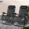 Gardeon 2PC Zero Gravity Chair Folding Recliner Adjustable Black