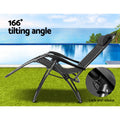 Gardeon 2PC Zero Gravity Chair Folding Recliner Adjustable Black