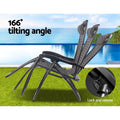 Gardeon Zero Gravity Chair Folding Recliner Grey Outdoor Camping
