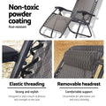 Gardeon Zero Gravity Chair Folding Recliner Grey Outdoor Camping