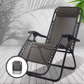 Gardeon Zero Gravity Chair Folding Recliner Grey Outdoor Camping
