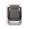 Gardeon 2PC Zero Gravity Chair Folding Recliner Outdoor Grey