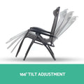 Gardeon 2PC Zero Gravity Chair Folding Recliner Outdoor Grey