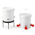 Giantz 20L X2 Chicken Feeder Waterer Set Automatic Poultry Dispenser Metal Stand
