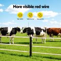 Giantz Electric Fence Tape 400M Red White Polytape Wire