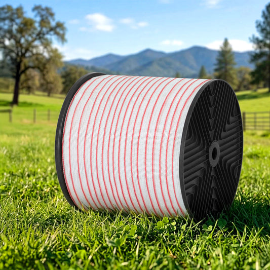 Giantz Electric Fence Tape Polytape 400M Electric Fence Wire Red White