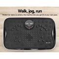 Everfit Vibration Machine Platform with Resistance Rope Black