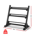 Everfit 3-Tier Dumbbell Rack 300kg Capacity Heavy Duty Black