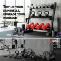 Everfit 3-Tier Dumbbell Rack 300kg Capacity Heavy Duty Black