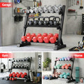 Everfit 3-Tier Dumbbell Rack 300kg Capacity Heavy Duty Black