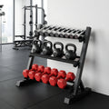 Everfit 3-Tier Dumbbell Rack 300kg Capacity Heavy Duty Black