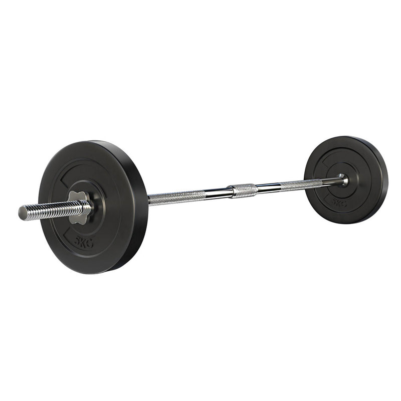 Everfit 18kg Barbell Set Weight Plates Bar Bench 168cm