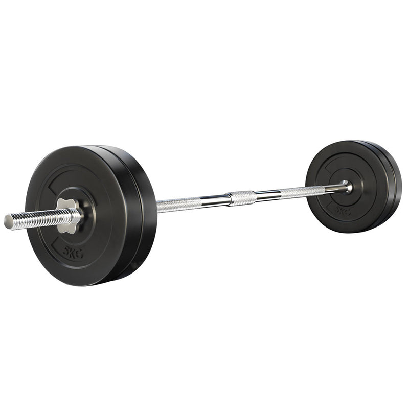 Everfit 28kg Barbell Set Weight Plates Bar Bench 168cm