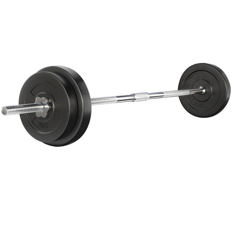 Everfit 38kg Barbell Set Weight Plates Bench 168cm