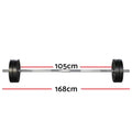 Everfit 48kg Barbell Set Weight Plates Bar Bench 168cm