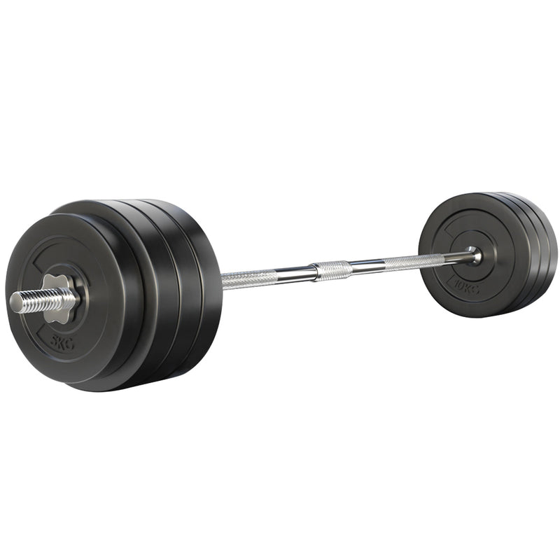 Everfit 78kg Barbell Set Weight Plates Bench 168cm Home Gym