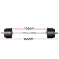 Everfit 78kg Barbell Set Weight Plates Bench 168cm Home Gym