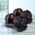 Everfit 24kg Adjustable Dumbbells Set 2pcs Home Gym Weight Plates